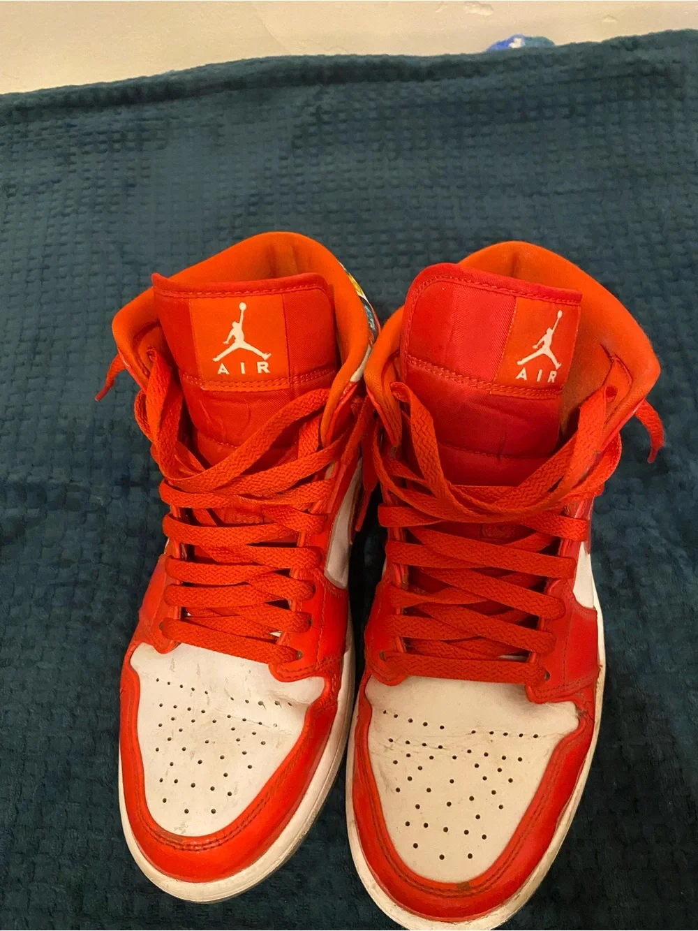 Jordan Men's Red and White Athletic Shoes